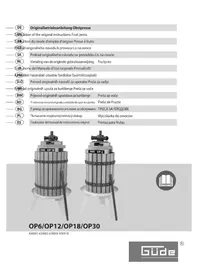 Notice Güde OP 12 Presse à fruits