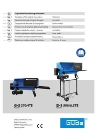 Notice Güde GHS 3704TE Fendeur de bois