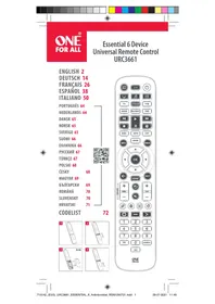 Notice ONE FOR ALL ESSENTIAL 6 URC 3661 Télécommande