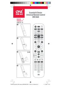 Notice ONE FOR ALL ESSENTIAL 8 URC 3680 Télécommande