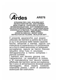 Notice ARDES AR076 Chauffe-main électrique