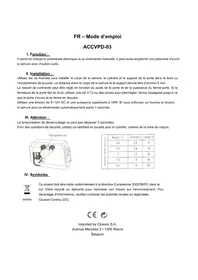Notice CHACON ACCVDP03 Interphone