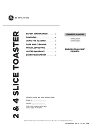 Notice GE G9TMA2SSPSS Grille pain