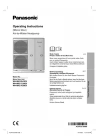 Notice PANASONIC WHMXC16J9E8 Klima