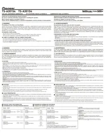 Notice PIONEER TSA301S4 Subwoofer