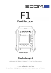 Notice ZOOM F1 Enregistreur de voix