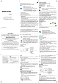 Notice THOMSON WS01 Enceinte bluetooth