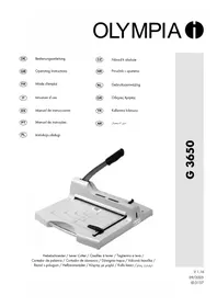 Notice OLYMPIA G 3650 Paper cutter