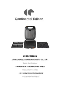 CONTINENTAL EDISON CEGGCR1200B - Piastra per waffle