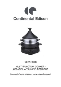Notice CONTINENTAL EDISON CETA1000B Appareil de cuisson électrique