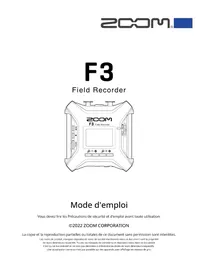 Notice ZOOM F3 Enregistreur de voix