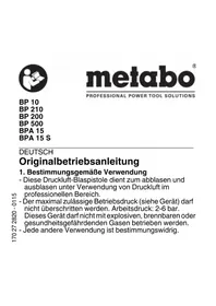 Notice METABO BP 210 Pistolet à air comprimé
