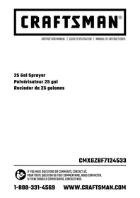 Notice Craftsman CMXGZBF7124533 Pulvérisateur