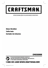 Notice Craftsman CMCSS800 Cortasetos