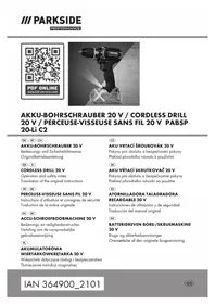 Notice PARKSIDE PABSP 20LI C2 Boor