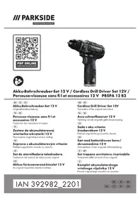 Notice PARKSIDE PBSPA 12 B2 Boor