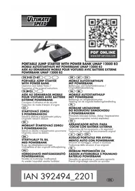 Notice ULTIMATE SPEED UMAP 12000 B2 Démarreur de voiture portable