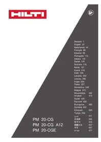 Notice HILTI PM 20CG Niveau laser