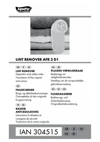 Notice AQUAPUR AFR 3 D1 Épilateur électrique anti-bouloche