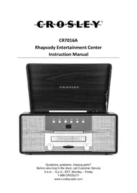 Notice Crosley RHAPSODY CR7016A Platine_disque