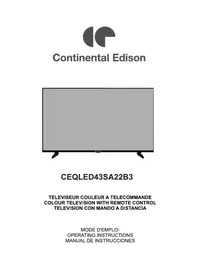Notice CONTINENTAL EDISON CEQLED43SA22B3 Televisión