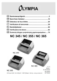 Notice OLYMPIA NC 355 Compteuse de pièces et de billets
