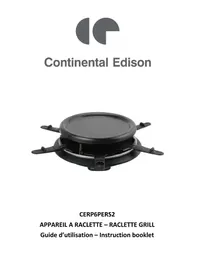 Notice CONTINENTAL EDISON CERP6PERS2 Appareil à raclette