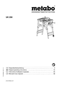 Notice METABO UK 290 Sega