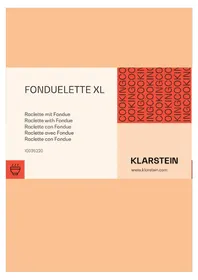 Notice Klarstein FONDUELETTE XL Plaque de grill