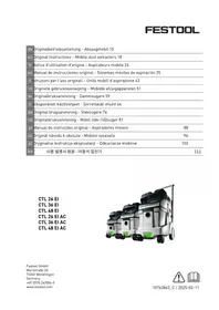 Notice FESTOOL CLEANTEC CTL 36 AC RENOFIX 진공 청소기