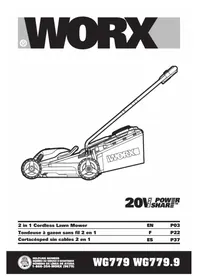 WORX WG779.9 - Cortadora de césped