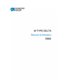 Notice Dürkopp Adler D869 Machine à coudre