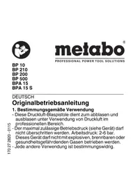 Notice METABO BP 200 Visseuse