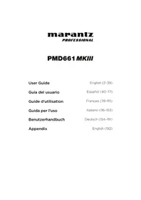 Notice MARANTZ PMD661MKIII Enregistreur audio
