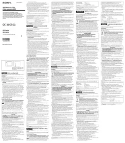 Notice SONY QDG32A Mémoire Flash