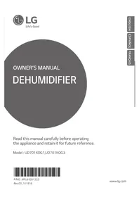 Notice LG UD701KOG3 Déshumidificateur