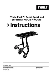 Notice THULE PACK 'N PEDAL SPORT RACK Porte-vélo