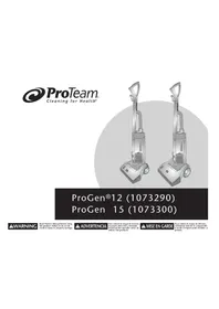 Notice ProTeam PROGEN 15 Aspirateur
