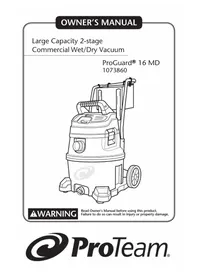 Notice ProTeam PROGUARD 16 MD Aspirateur