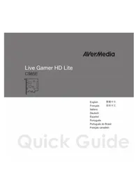 Notice AVERMEDIA LIVE GAMER HD LITE GL510E 视频采集卡