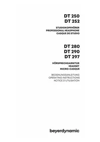 Notice BEYERDYNAMIC DT 290 MK II Casque