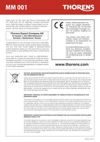 Notice THORENS MM 001 Recepteur