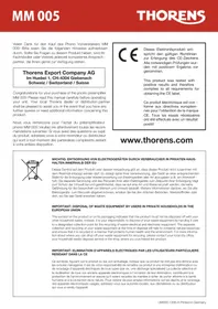 Notice THORENS MM 005 Recepteur