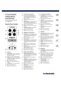Notice TC ELECTRONIC FANGS METAL DISTORTION Pédale d'effet guitare