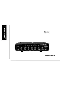 Notice TC ELECTRONIC RH450 Amplificateur audio
