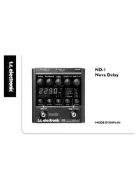 Notice TC ELECTRONIC ND1 NOVA DELAY Pédale d'effet audio