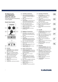 Notice TC ELECTRONIC THE PROPHET DIGITAL DELAY Pédale d'effet audio