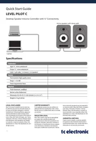 Notice TC ELECTRONIC LEVEL PILOT C Contrôleur de volume audio
