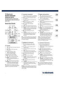 Notice TC ELECTRONIC BUCKET BRIGADE ANALOG DELAY Pédale d'effet guitare