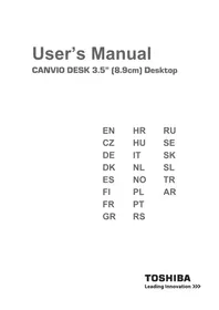 Notice TOSHIBA CANVIO DESK Stationær computer